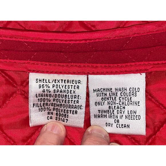 Talbots Red Diamond Quilted Jacket - Size L -‎ Quilted with Stretch - Picture 5 of 8